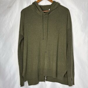 Stitches & Stripes S Olive Green Hoodie‎ Sweater Perforated Sleeves Back Cutout